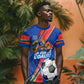 Personalized DR Congo Football Leopard GOAL T shirt Congolese Football Champion - Dynamic Halftone Soccer Style