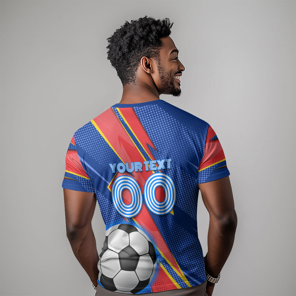 Personalized DR Congo Football Leopard GOAL T shirt Congolese Football Champion - Dynamic Halftone Soccer Style
