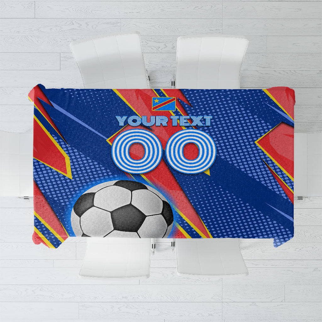 Personalized DR Congo Football Leopard GOAL Tablecloth Congolese Football Champion - Dynamic Halftone Soccer Style