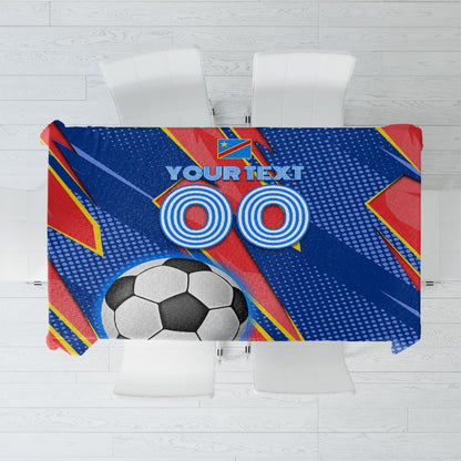 Personalized DR Congo Football Leopard GOAL Tablecloth Congolese Football Champion - Dynamic Halftone Soccer Style