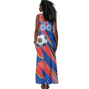 Personalized DR Congo Football Leopard GOAL Tank Maxi Dress Congolese Football Champion - Dynamic Halftone Soccer Style