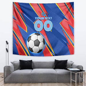 Personalized DR Congo Football Leopard GOAL Tapestry Congolese Football Champion - Dynamic Halftone Soccer Style