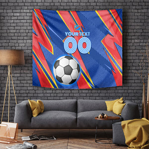 Personalized DR Congo Football Leopard GOAL Tapestry Congolese Football Champion - Dynamic Halftone Soccer Style