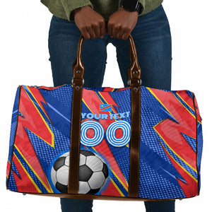 Personalized DR Congo Football Leopard GOAL Travel Bag Congolese Football Champion - Dynamic Halftone Soccer Style