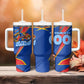 Personalized DR Congo Football Leopard GOAL Tumbler With Handle Congolese Football Champion - Dynamic Halftone Soccer Style