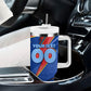 Personalized DR Congo Football Leopard GOAL Tumbler With Handle Congolese Football Champion - Dynamic Halftone Soccer Style