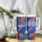 Personalized DR Congo Football Leopard GOAL Tumbler With Handle Congolese Football Champion - Dynamic Halftone Soccer Style