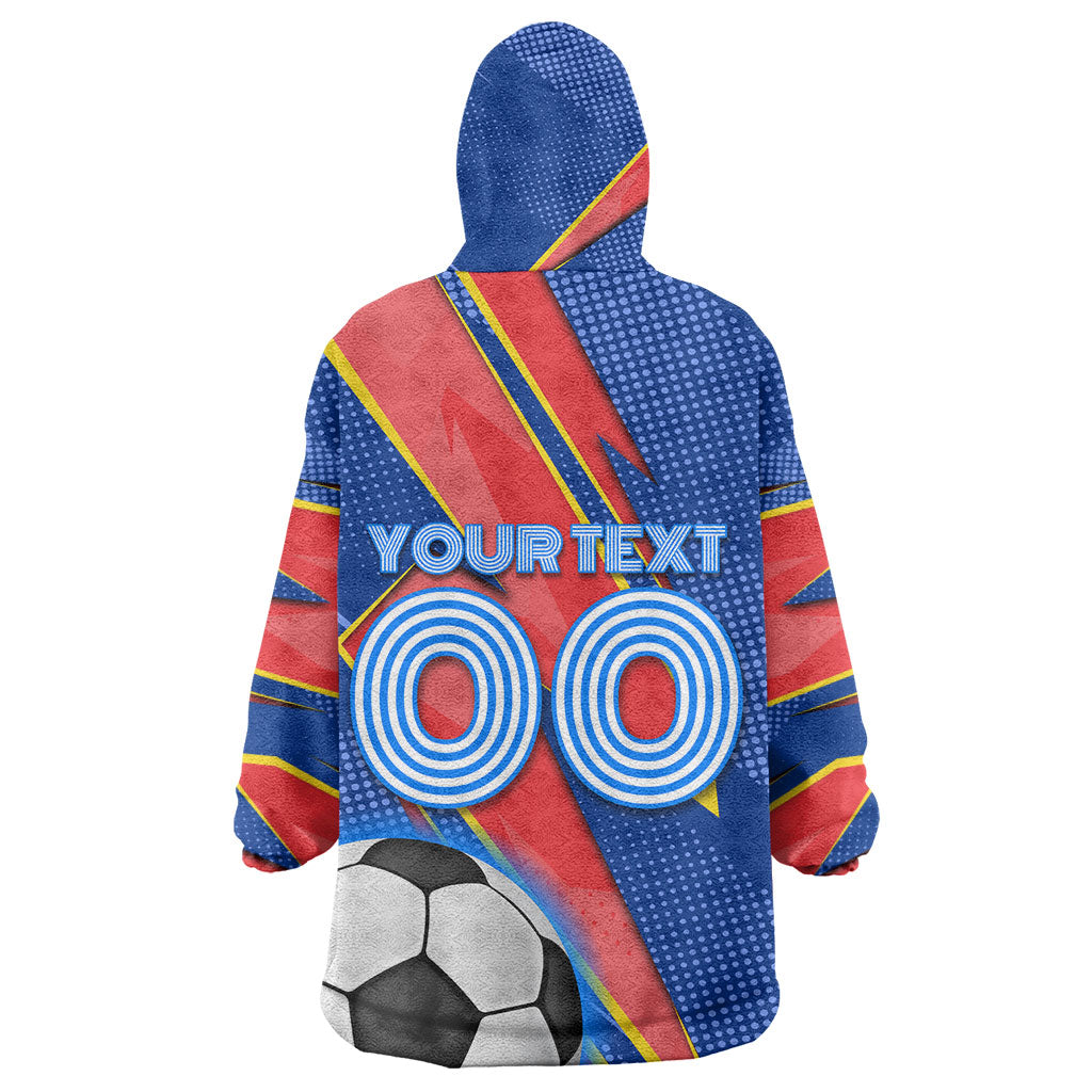 Personalized DR Congo Football Leopard GOAL Wearable Blanket Hoodie Congolese Football Champion - Dynamic Halftone Soccer Style