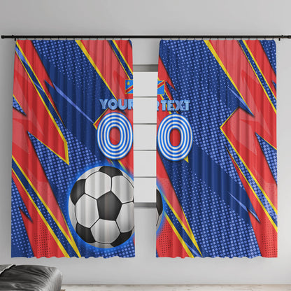 Personalized DR Congo Football Leopard GOAL Window Curtain Congolese Football Champion - Dynamic Halftone Soccer Style