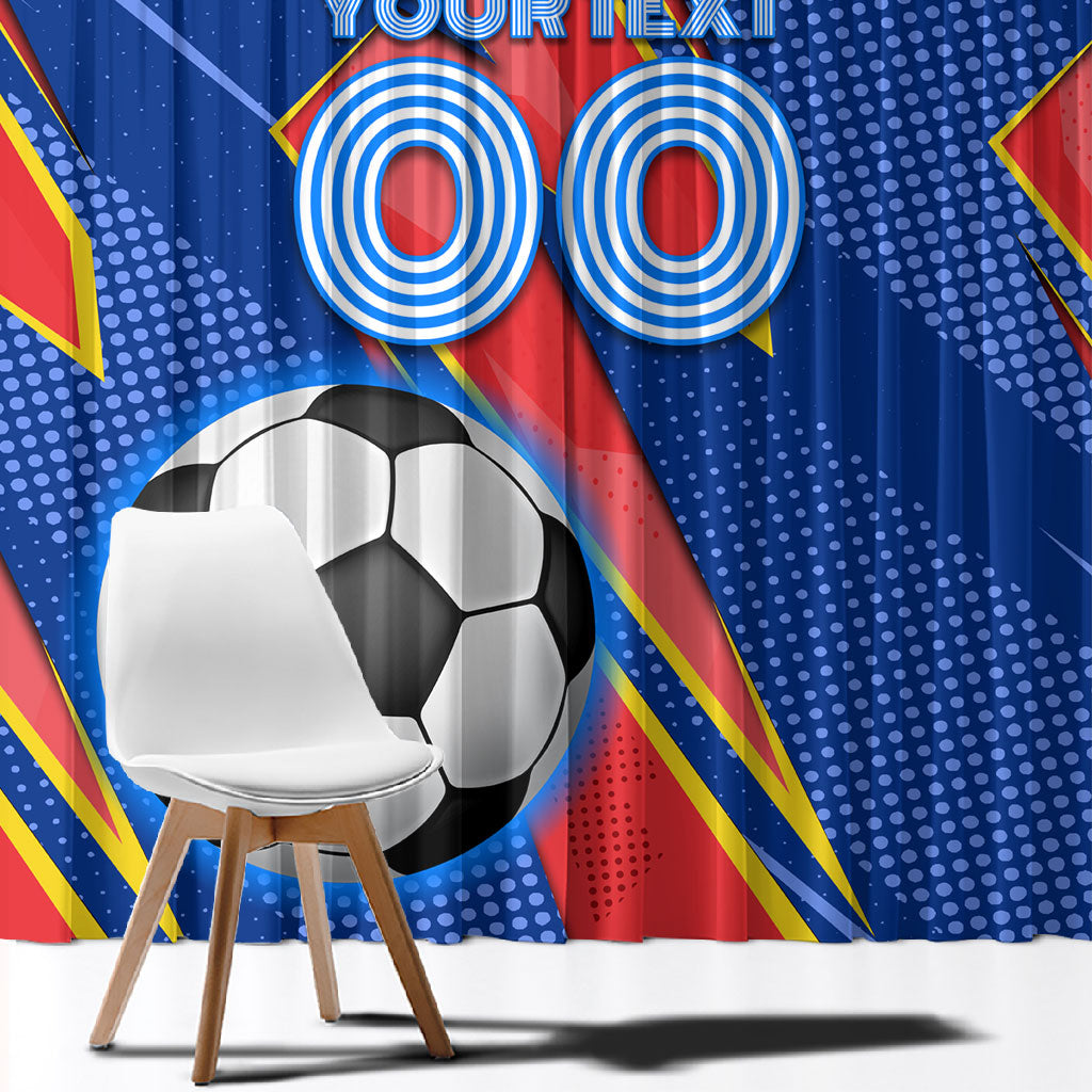 Personalized DR Congo Football Leopard GOAL Window Curtain Congolese Football Champion - Dynamic Halftone Soccer Style