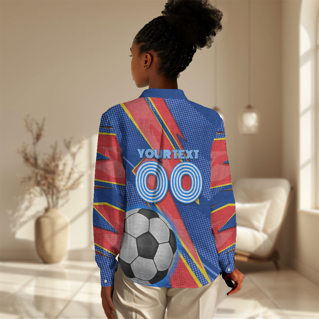 Personalized DR Congo Football Leopard GOAL Women Casual Shirt Congolese Football Champion - Dynamic Halftone Soccer Style