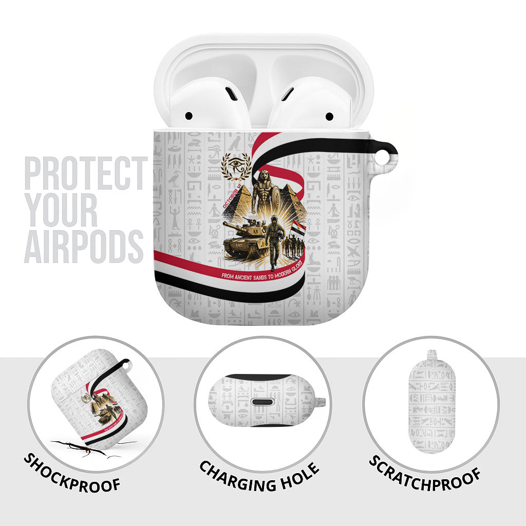 Egyptian Armed Forces AirPods Case Military Pharaoh Pyramids Egyptian Hieroglyphs