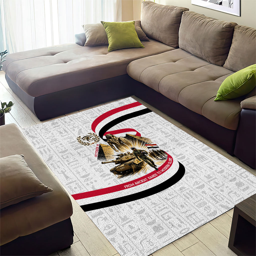 Egyptian Armed Forces Area Rug Military Pharaoh Pyramids Egyptian Hieroglyphs