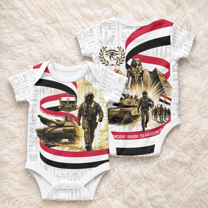Egyptian Armed Forces Baby Onesie Military Pharaoh Pyramids Egyptian Hieroglyphs