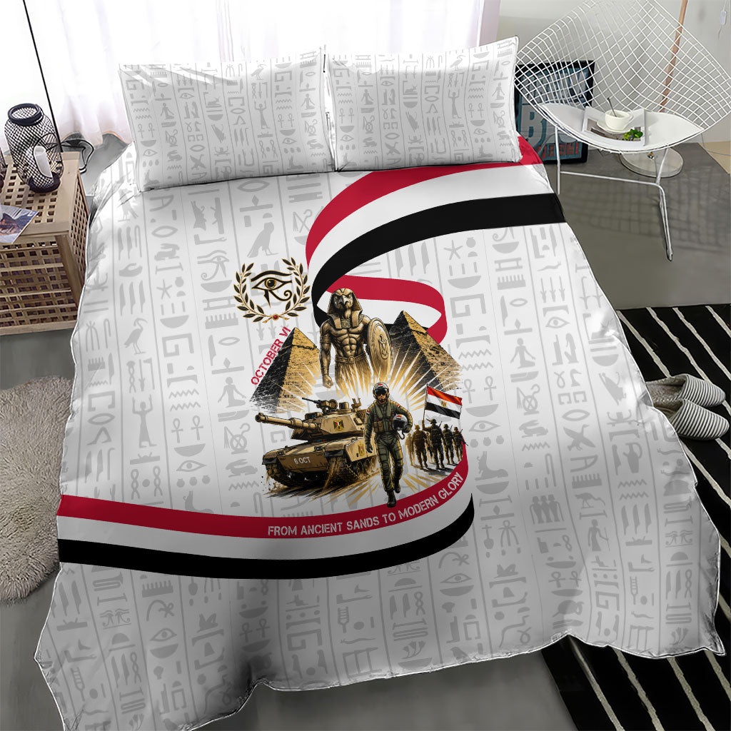 Egyptian Armed Forces Bedding Set Military Pharaoh Pyramids Egyptian Hieroglyphs