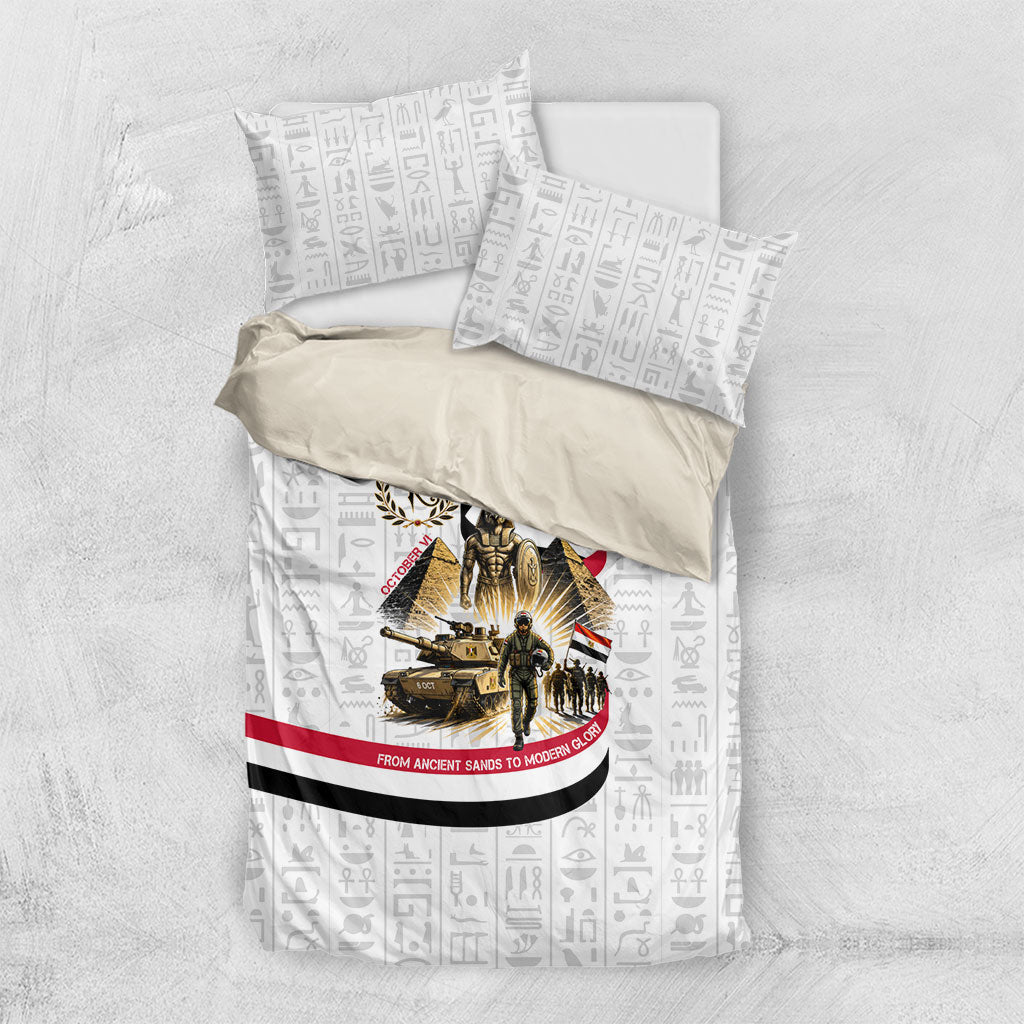Egyptian Armed Forces Bedding Set Military Pharaoh Pyramids Egyptian Hieroglyphs