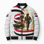 Egyptian Armed Forces Bomber Puffer Jacket Military Pharaoh Pyramids Egyptian Hieroglyphs