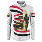Egyptian Armed Forces Button Sweatshirt Military Pharaoh Pyramids Egyptian Hieroglyphs