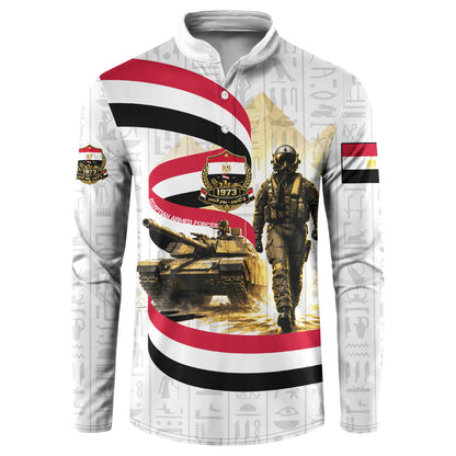 Egyptian Armed Forces Button Sweatshirt Military Pharaoh Pyramids Egyptian Hieroglyphs
