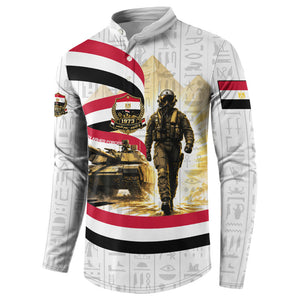 Egyptian Armed Forces Button Sweatshirt Military Pharaoh Pyramids Egyptian Hieroglyphs