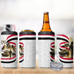 Egyptian Armed Forces 4 in 1 Can Cooler Tumbler Military Pharaoh Pyramids Egyptian Hieroglyphs