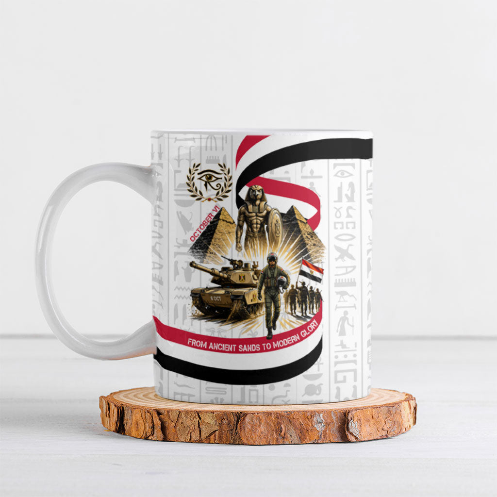 Egyptian Armed Forces Ceramic Mug Military Pharaoh Pyramids Egyptian Hieroglyphs