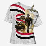 Egyptian Armed Forces Cross Shoulder Shirt Military Pharaoh Pyramids Egyptian Hieroglyphs