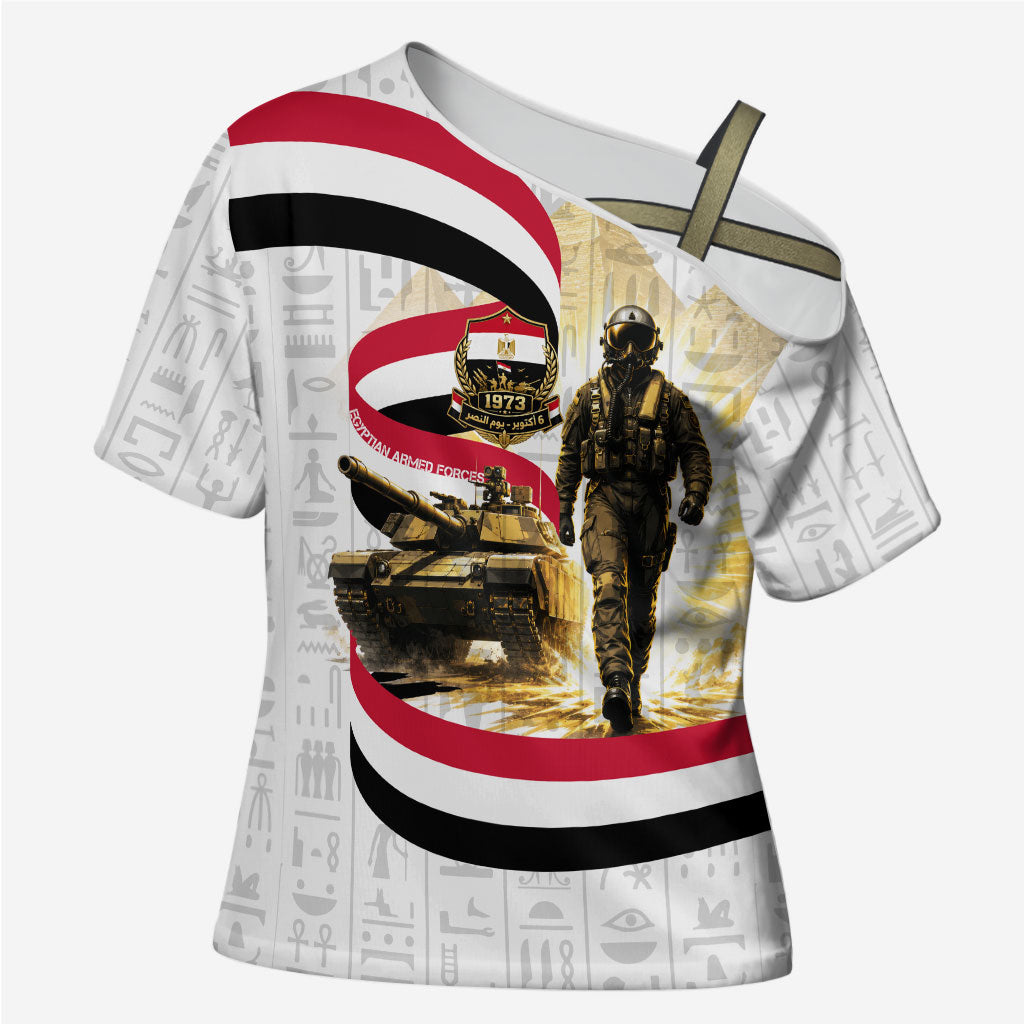 Egyptian Armed Forces Cross Shoulder Shirt Military Pharaoh Pyramids Egyptian Hieroglyphs