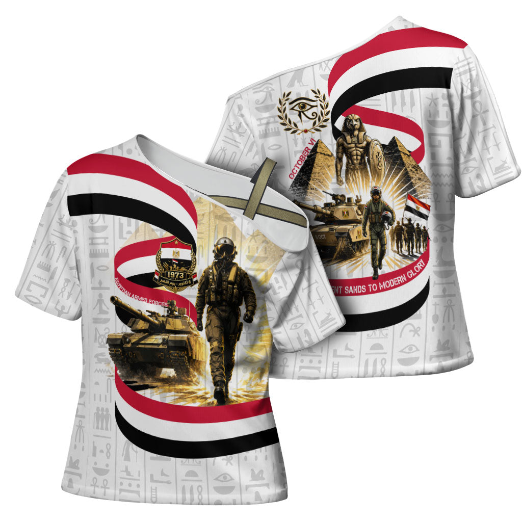 Egyptian Armed Forces Cross Shoulder Shirt Military Pharaoh Pyramids Egyptian Hieroglyphs