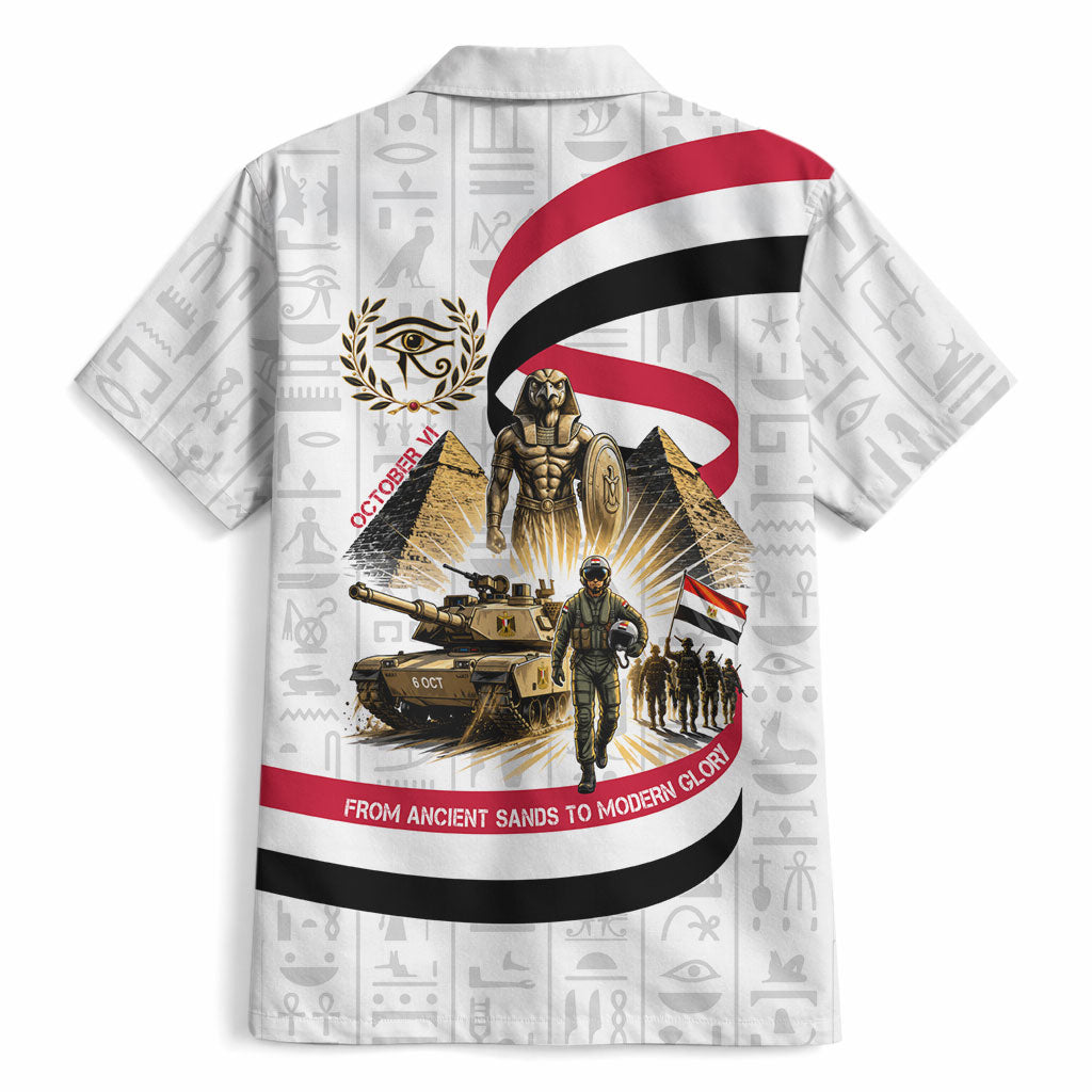 Egyptian Armed Forces Hawaiian Shirt Military Pharaoh Pyramids Egyptian Hieroglyphs