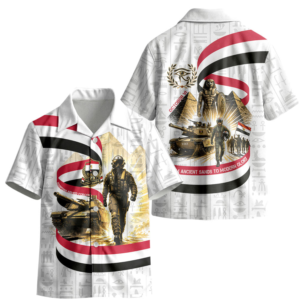 Egyptian Armed Forces Kid Hawaiian Shirt Military Pharaoh Pyramids Egyptian Hieroglyphs