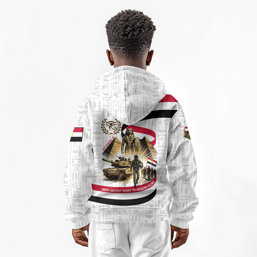 Egyptian Armed Forces Kid Hoodie Military Pharaoh Pyramids Egyptian Hieroglyphs