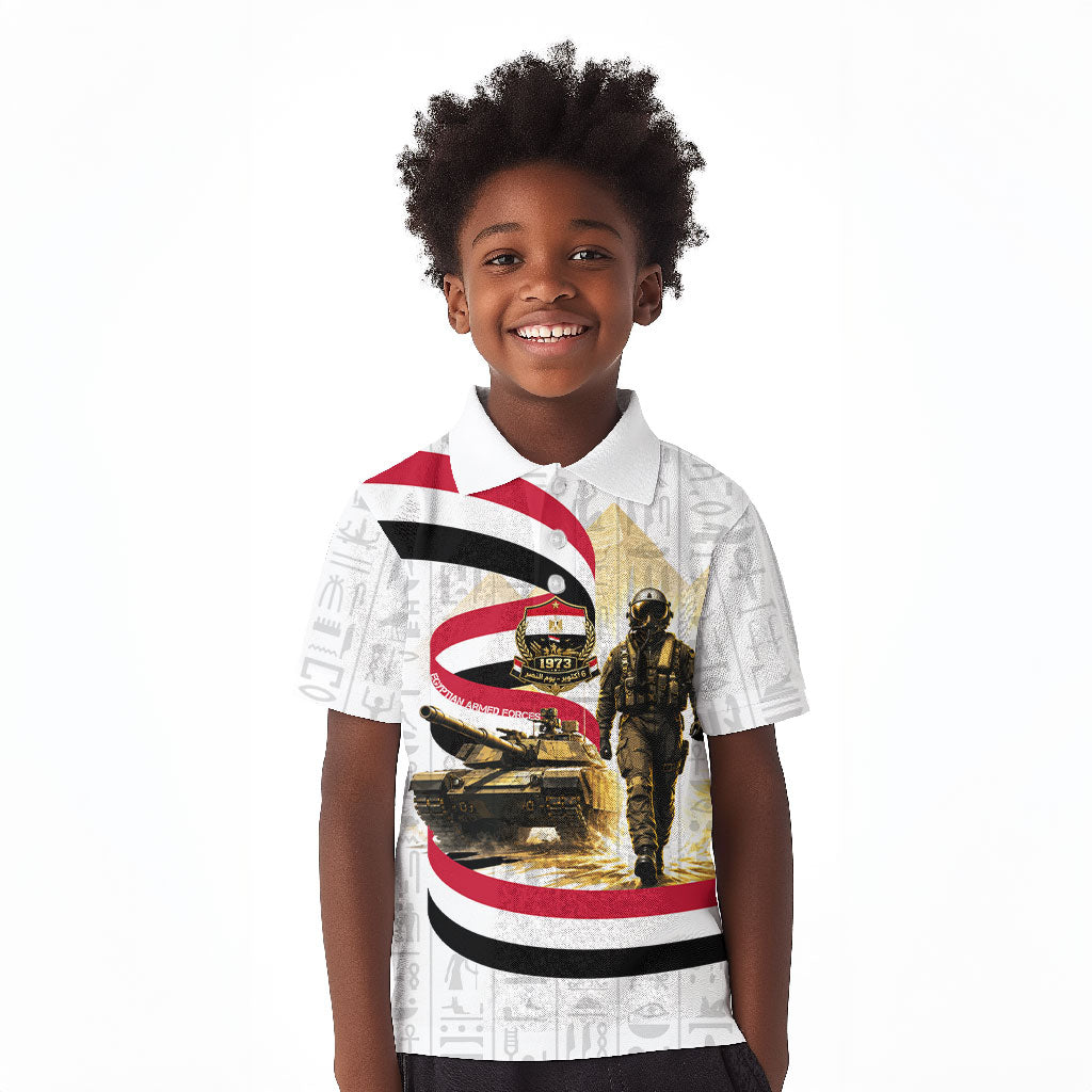 Egyptian Armed Forces Kid Polo Shirt Military Pharaoh Pyramids Egyptian Hieroglyphs