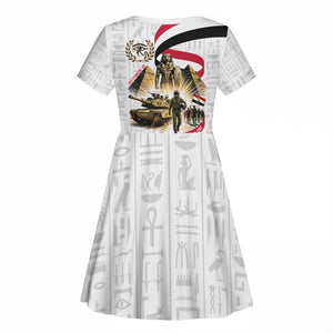 Egyptian Armed Forces Kid Short Sleeve Dress Military Pharaoh Pyramids Egyptian Hieroglyphs