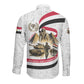 Egyptian Armed Forces Long Sleeve Button Shirt Military Pharaoh Pyramids Egyptian Hieroglyphs