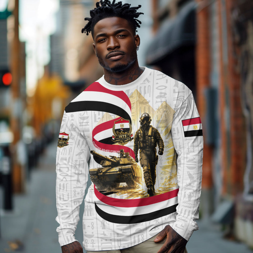 Egyptian Armed Forces Long Sleeve Shirt Military Pharaoh Pyramids Egyptian Hieroglyphs