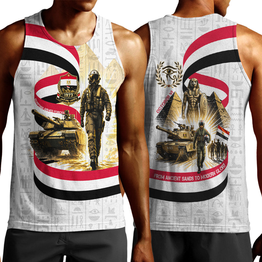 Egyptian Armed Forces Men Tank Top Military Pharaoh Pyramids Egyptian Hieroglyphs