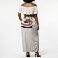 Egyptian Armed Forces Off Shoulder Maxi Dress Military Pharaoh Pyramids Egyptian Hieroglyphs