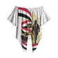 Egyptian Armed Forces Off Shoulder Wrap Waist Top Military Pharaoh Pyramids Egyptian Hieroglyphs