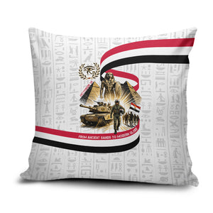 Egyptian Armed Forces Pillow Cover Military Pharaoh Pyramids Egyptian Hieroglyphs