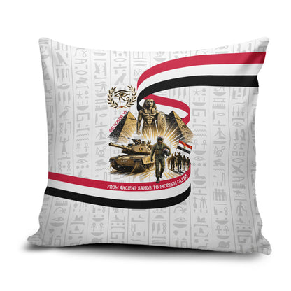 Egyptian Armed Forces Pillow Cover Military Pharaoh Pyramids Egyptian Hieroglyphs