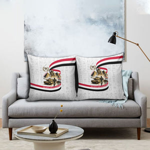 Egyptian Armed Forces Pillow Cover Military Pharaoh Pyramids Egyptian Hieroglyphs