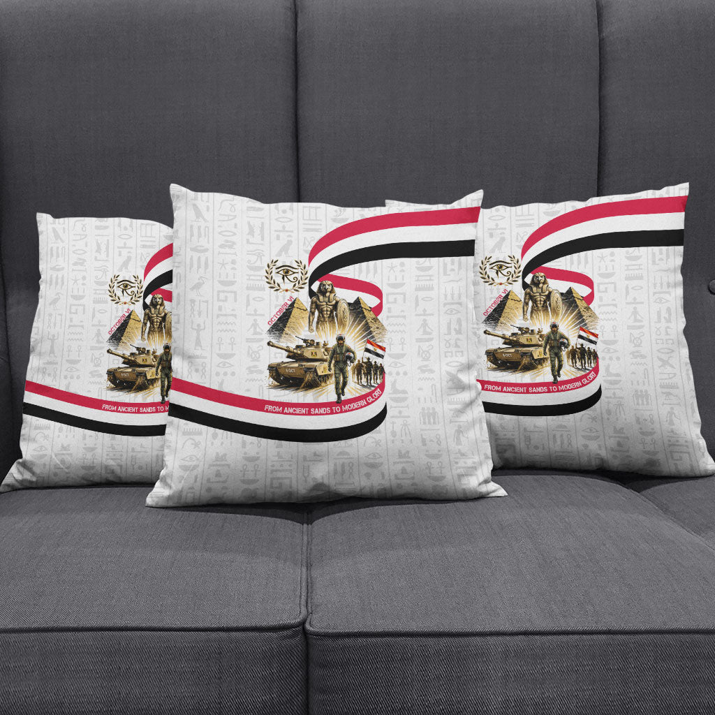 Egyptian Armed Forces Pillow Cover Military Pharaoh Pyramids Egyptian Hieroglyphs