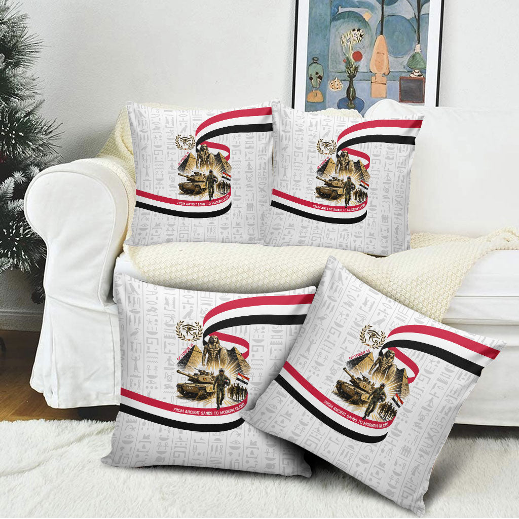 Egyptian Armed Forces Pillow Cover Military Pharaoh Pyramids Egyptian Hieroglyphs