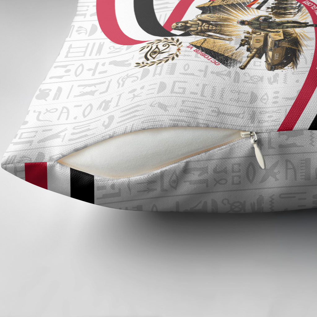 Egyptian Armed Forces Pillow Cover Military Pharaoh Pyramids Egyptian Hieroglyphs