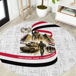 Egyptian Armed Forces Round Carpet Military Pharaoh Pyramids Egyptian Hieroglyphs