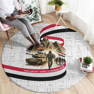 Egyptian Armed Forces Round Carpet Military Pharaoh Pyramids Egyptian Hieroglyphs