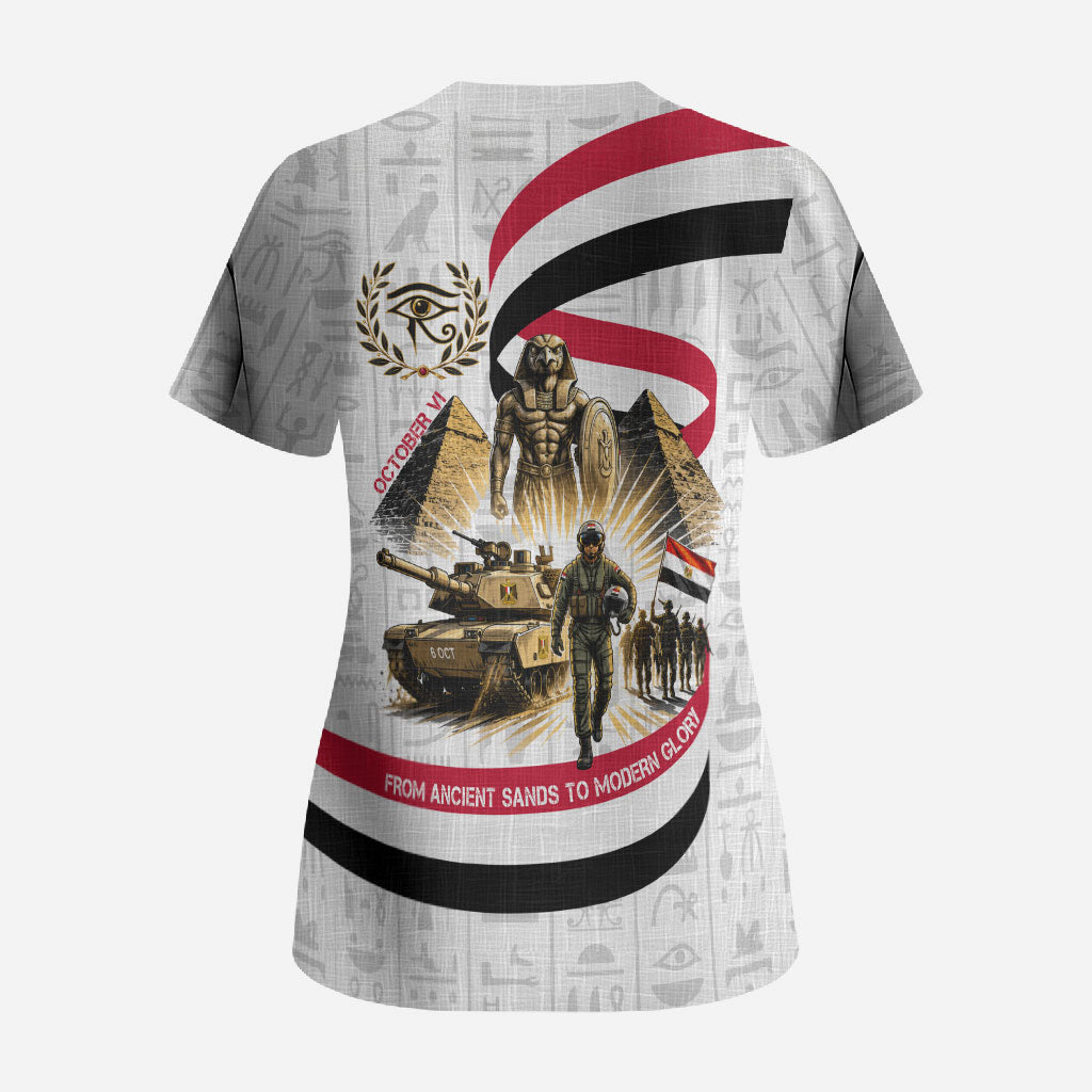 Egyptian Armed Forces Scrub Top Military Pharaoh Pyramids Egyptian Hieroglyphs