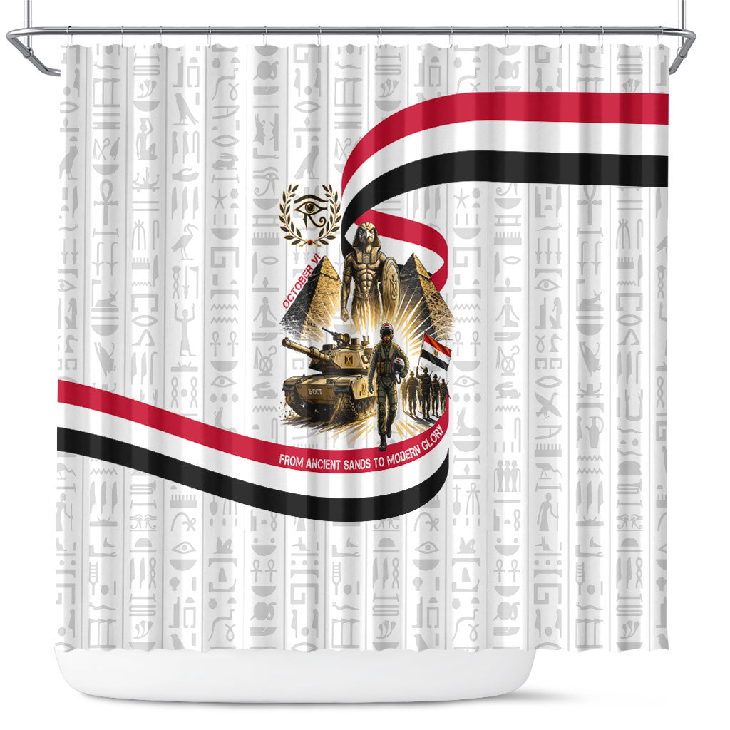 Egyptian Armed Forces Shower Curtain Military Pharaoh Pyramids Egyptian Hieroglyphs