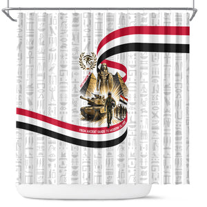 Egyptian Armed Forces Shower Curtain Military Pharaoh Pyramids Egyptian Hieroglyphs